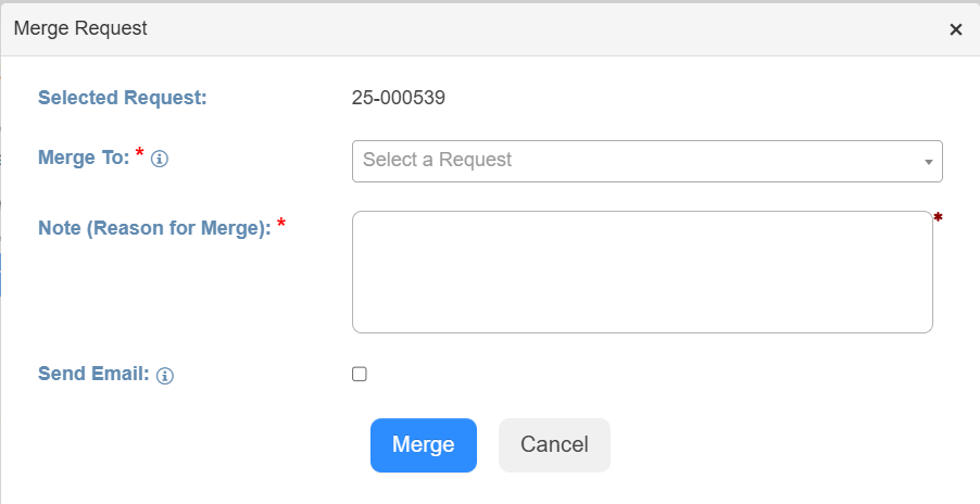 Merge request pop-up